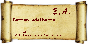Bertan Adalberta névjegykártya
